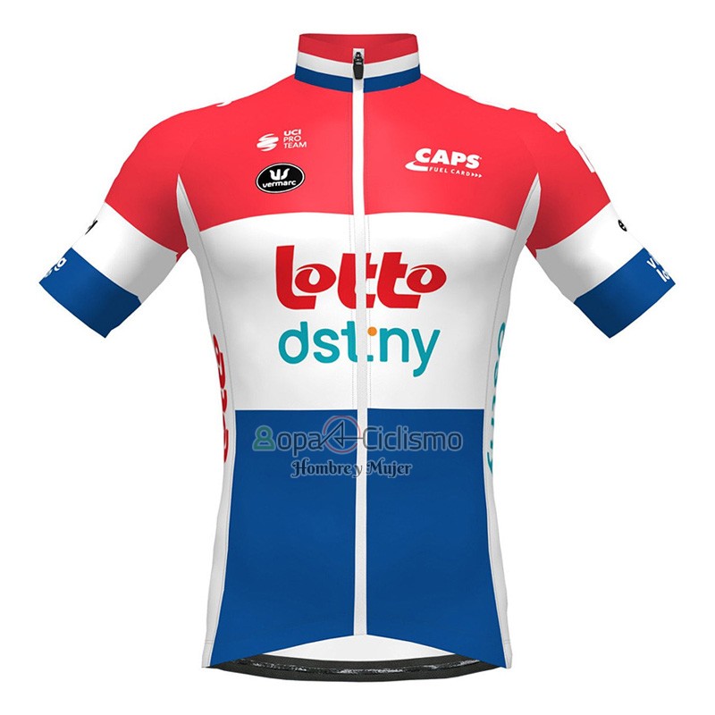 Lotto Dstny Ropa Ciclismo Culotte Corto 2023 Mangas Cortas Rojo Blanco